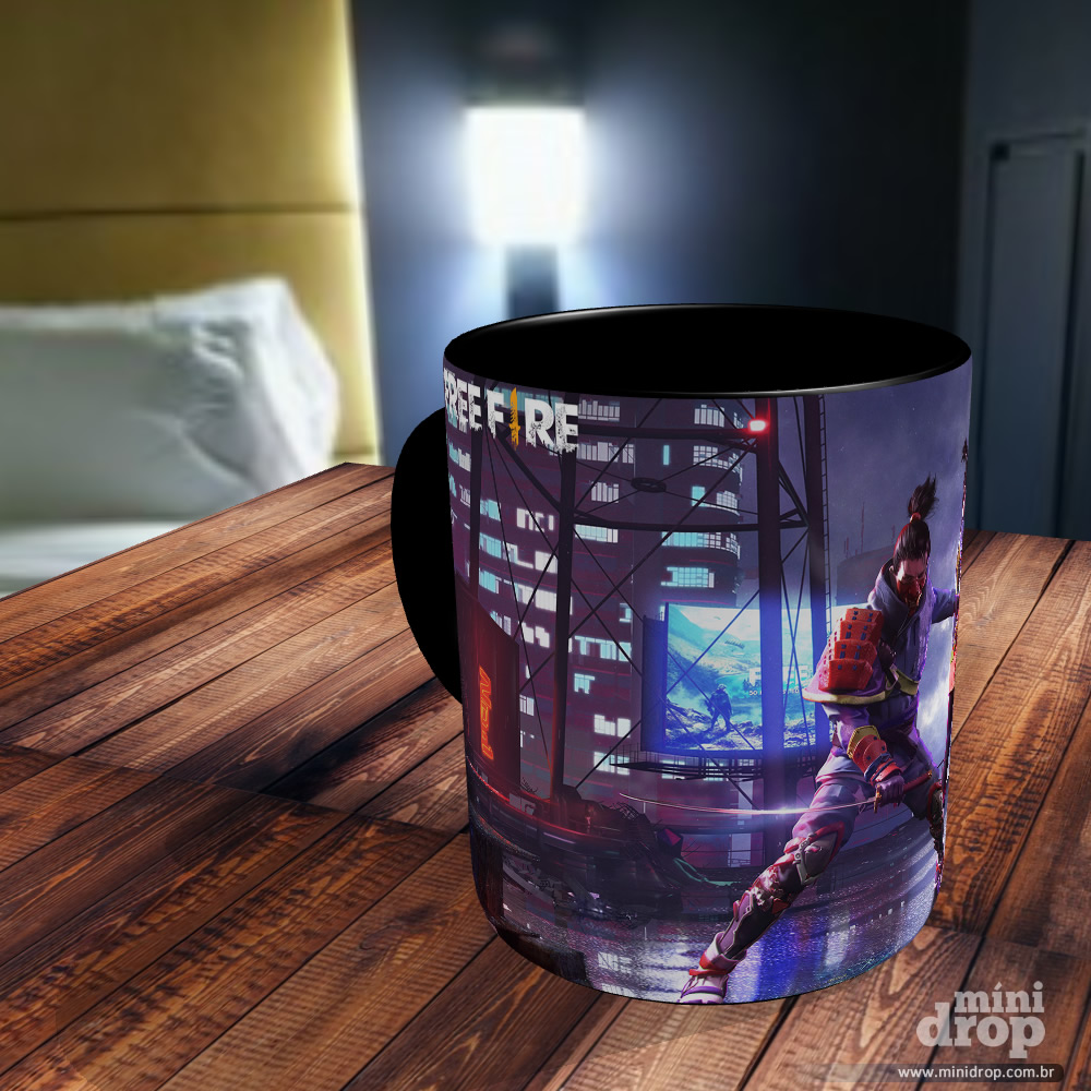 Caneca Gamer Jogo Free Fire Nome Personalizado