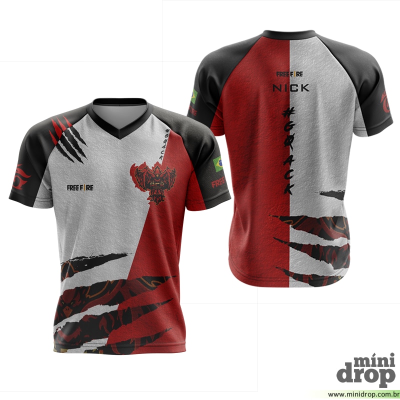 Camiseta Free Fire Jogo Game 06 personalizada com nome - Infantil