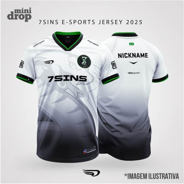 camiseta 7 sins branca jersey 7sins