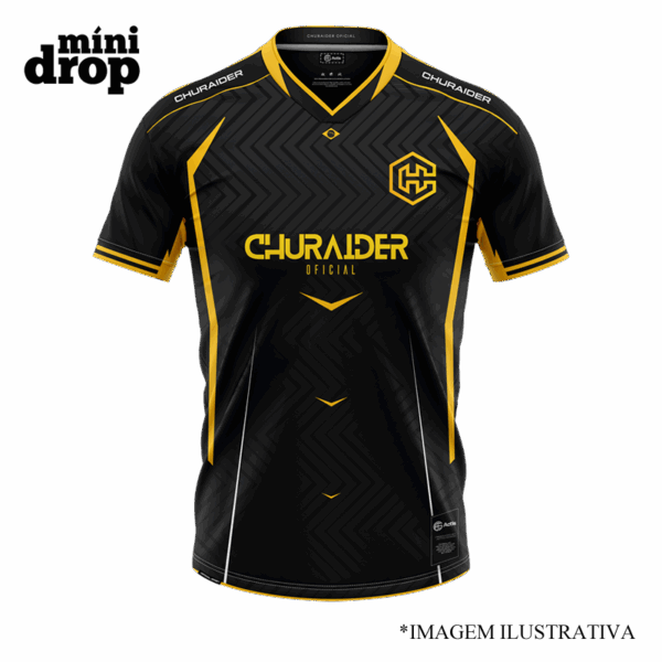 camiseta churaider preta jersey churaider
