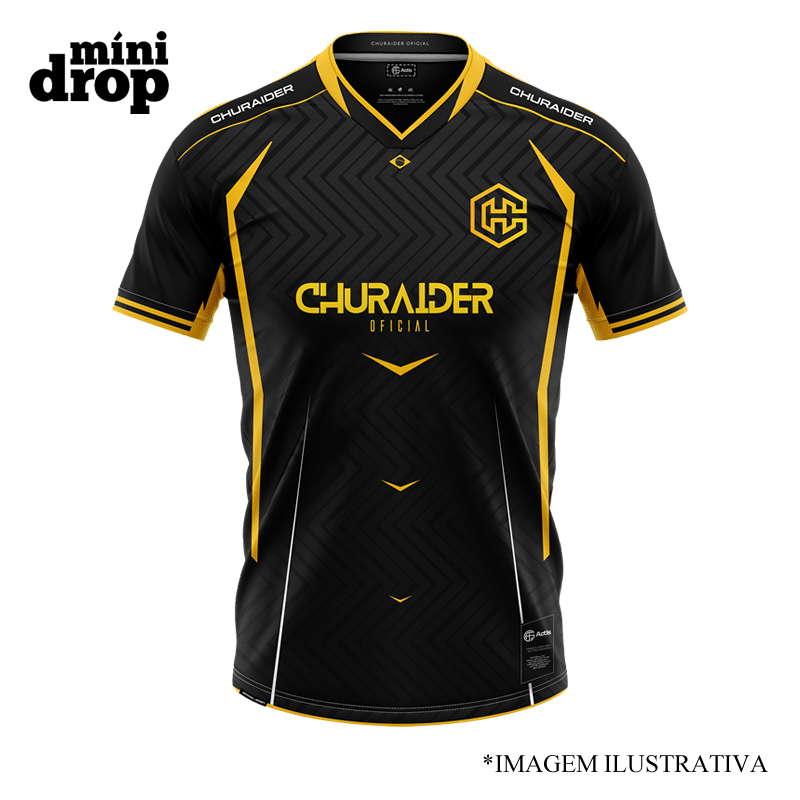 camiseta churaider preta jersey churaider